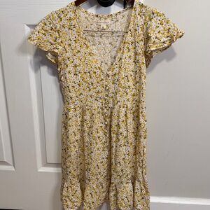 Aeropostale Yellow Floral Mini Dress